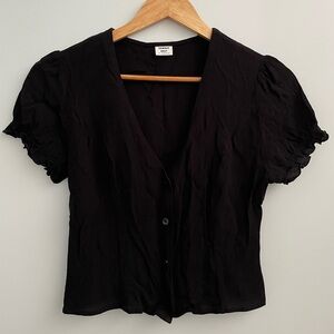 Sunday Best Black Puff Sleeve Blouse